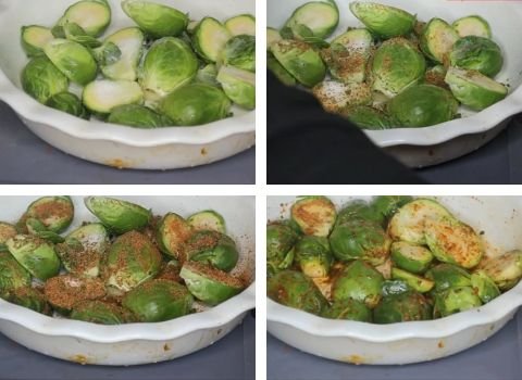 Season the Brussels Sprouts