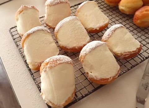 Serve your Homemade korean milk cream donut